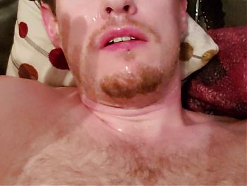 Moaning ginger jocks tight butthole jumps as he shoots his load on his own face