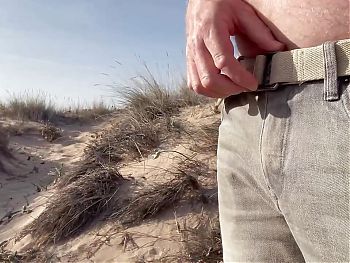 Big ginger cock pissing in the dunes at the beach and in a bar